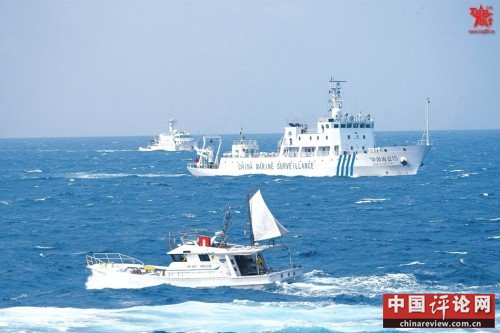 资料图:中日对峙钓鱼岛海域大图曝光。。