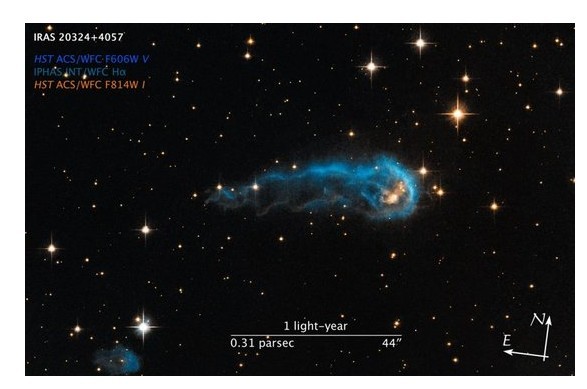 哈勃拍摄“宇宙毛毛虫”：绵延10万亿公里